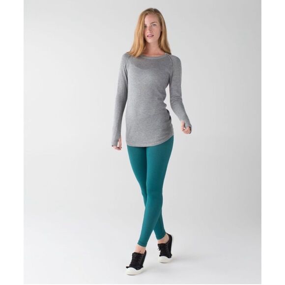 Lululemon Forage Teal Denim Wunder Under Pants size 8 - Picture 3 of 9